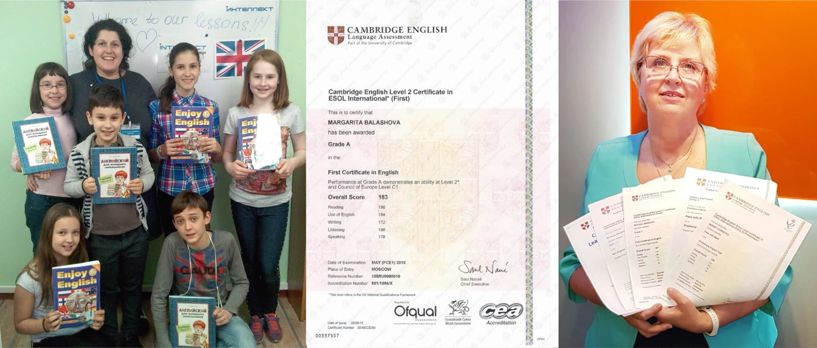 Занятия английским языком и результаты Cambridge English